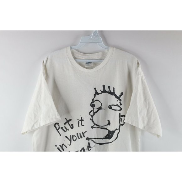 Vtg 90s Mens XL Distressed Mr Pibb Put It In Your Head Double Sided T-Shirt USA - Picture 2 of 10
